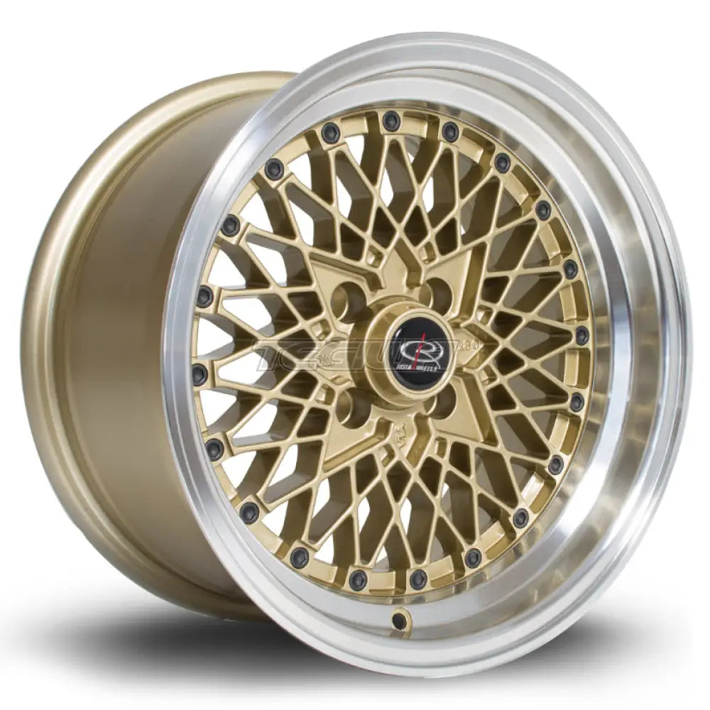 Rota OSMesh Alloy Wheel 15x8 ET20 4x100 Gold Polished Lip 67.1mm CB