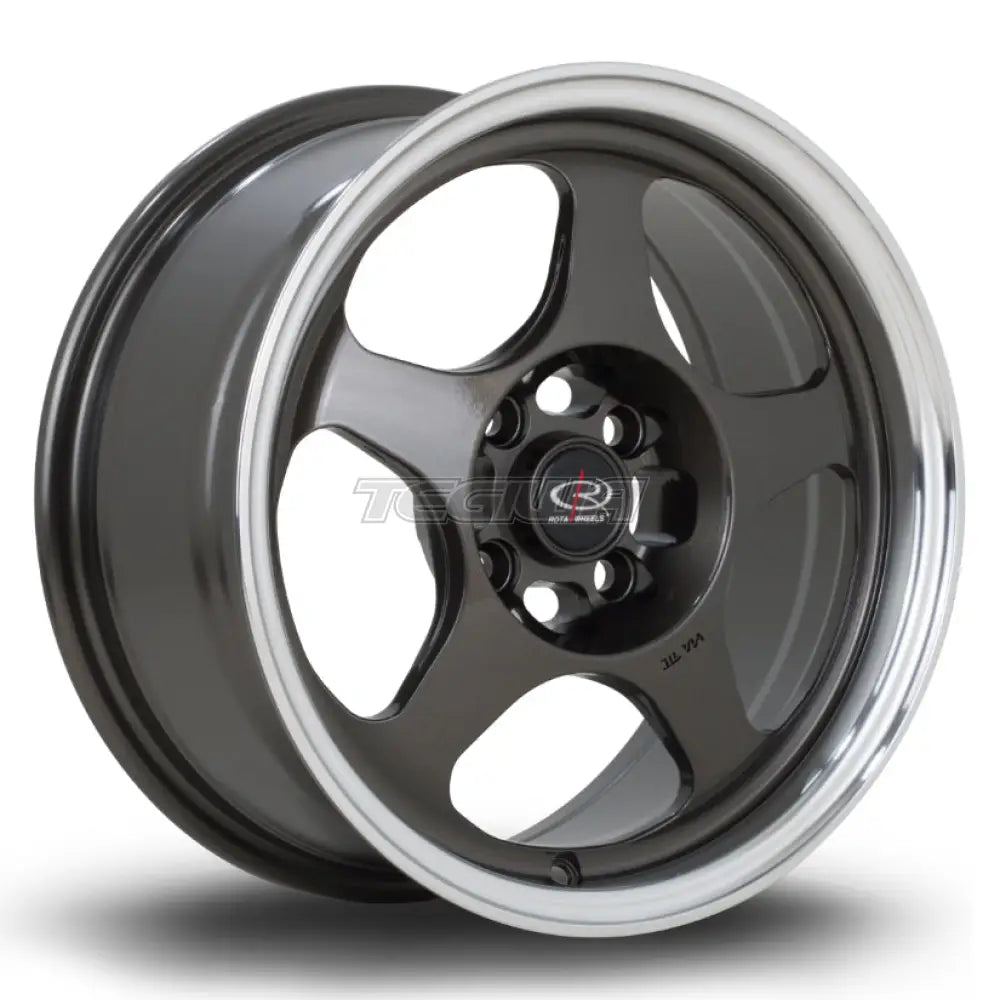 Rota Slip Alloy Wheel 15x7 ET28 4x100 Gunmetal Polished Lip 67.1mm CB