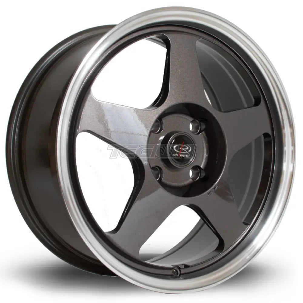 Rota Slip Alloy Wheel 17x7.5 ET45 4x100 Gunmetal Polished Lip 67.1mm CB