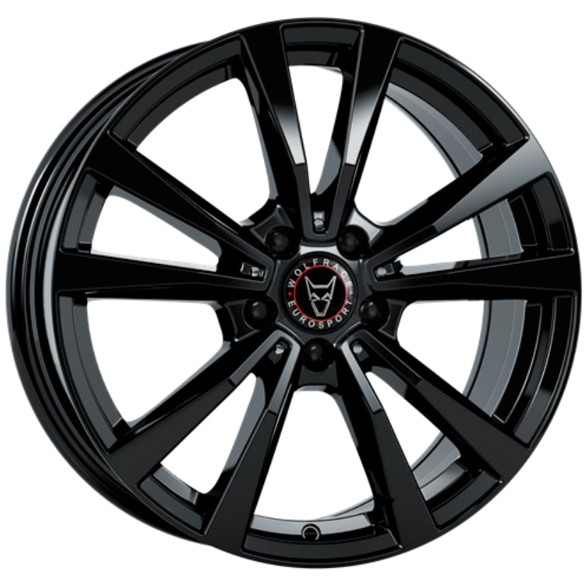 Wolfrace Eurosport TUV M12 Alloy Wheel 18x7.5 ET40 5x112 Diamond Black 66.5mm CB