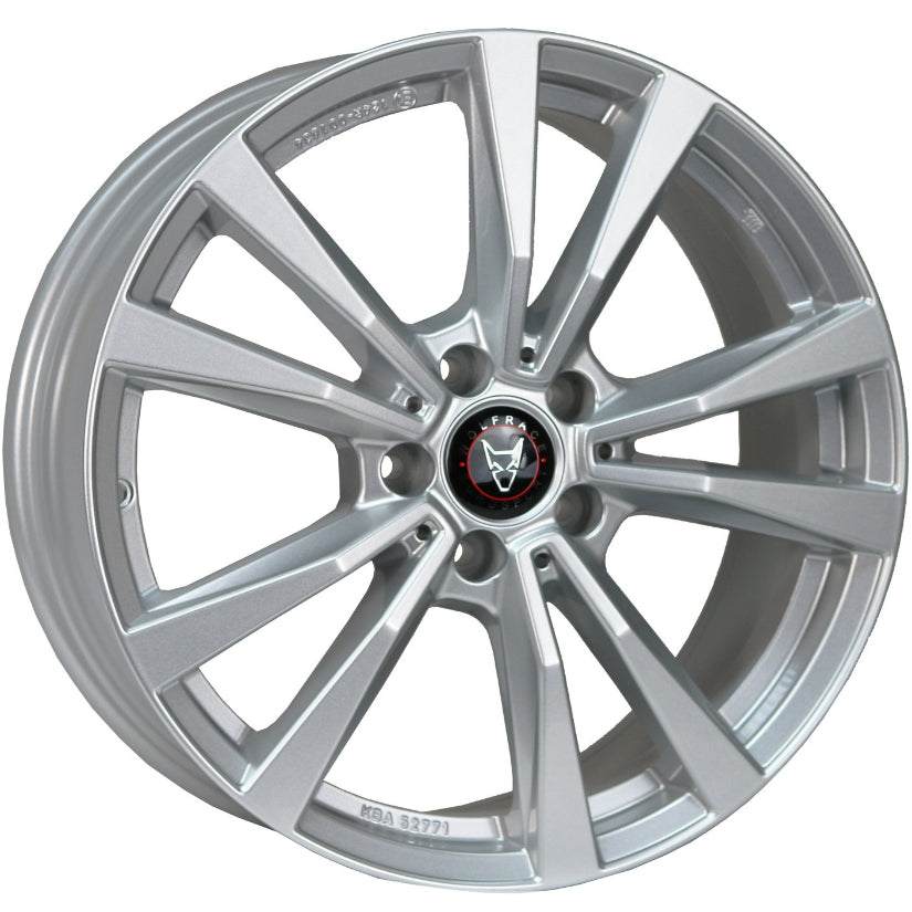 Wolfrace Eurosport TUV M12 Alloy Wheel 18x7.5 ET33 5x112 Polar Sillver 66.5mm CB