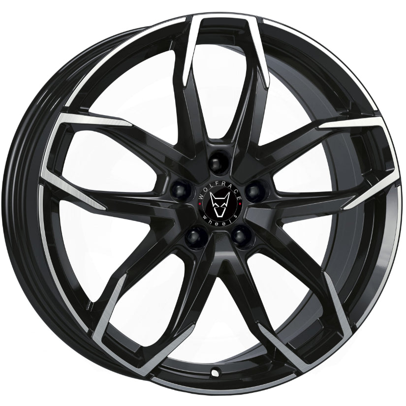 Wolfrace Eurosport TUV Lucca Alloy Wheel 17x7.5 ET29 5x110 Diamond Black Polished 65.1mm CB