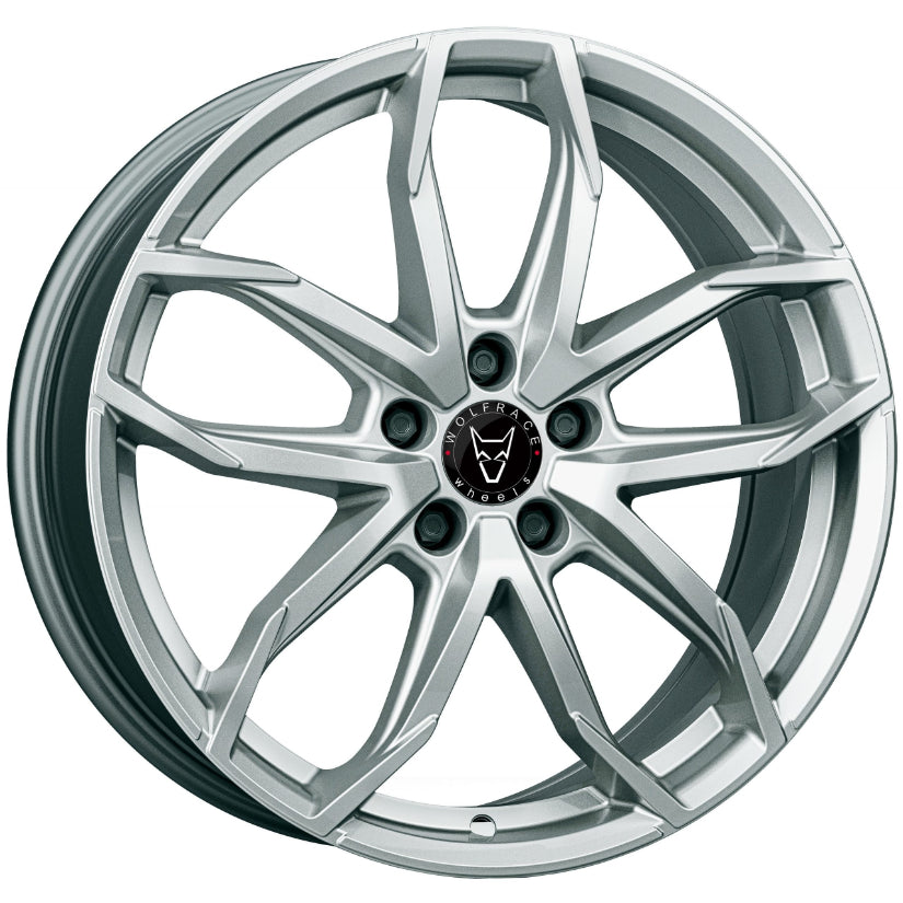 Wolfrace Eurosport TUV Lucca Alloy Wheel 18x8 ET45 5x108 Polar Sillver 70.1mm CB