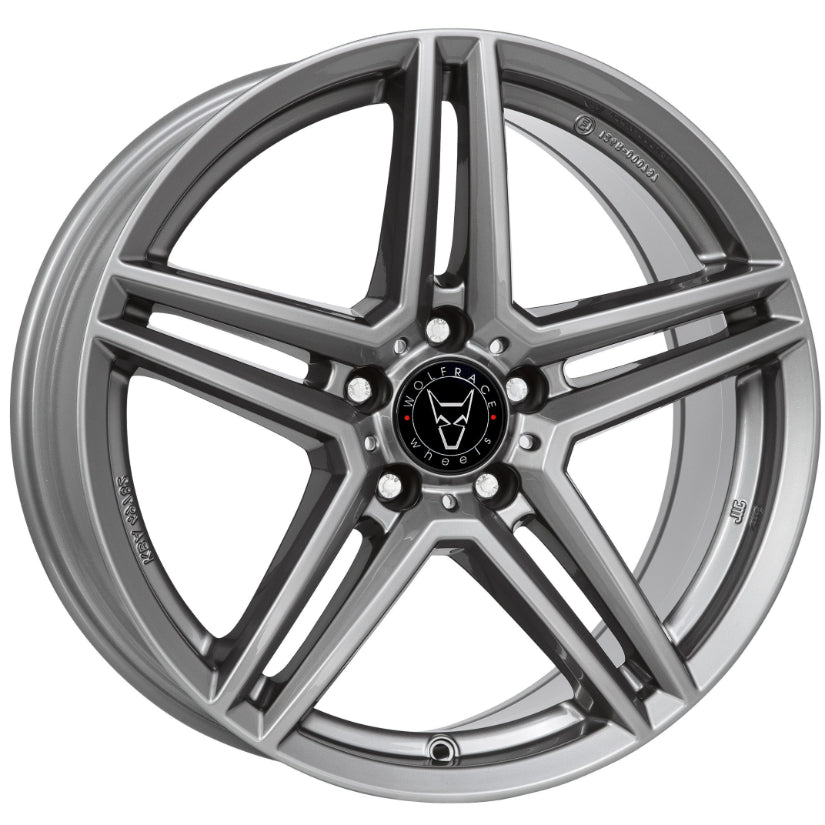 Wolfrace Eurosport TUV M10 Alloy Wheel 18x8 ET43 5x112 Metal Grey 66.5mm CB