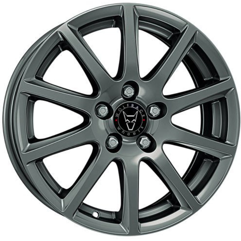 Wolfrace Eurosport TUV Milano Alloy Wheel 16x6.5 ET45 5x112 Titanium 57.1mm CB