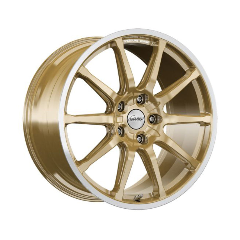 Speedline Corse SC1 Motorismo Alloy Wheel 19x11.5 ET56 5x130 Racing Gold Diamond Cut Lip